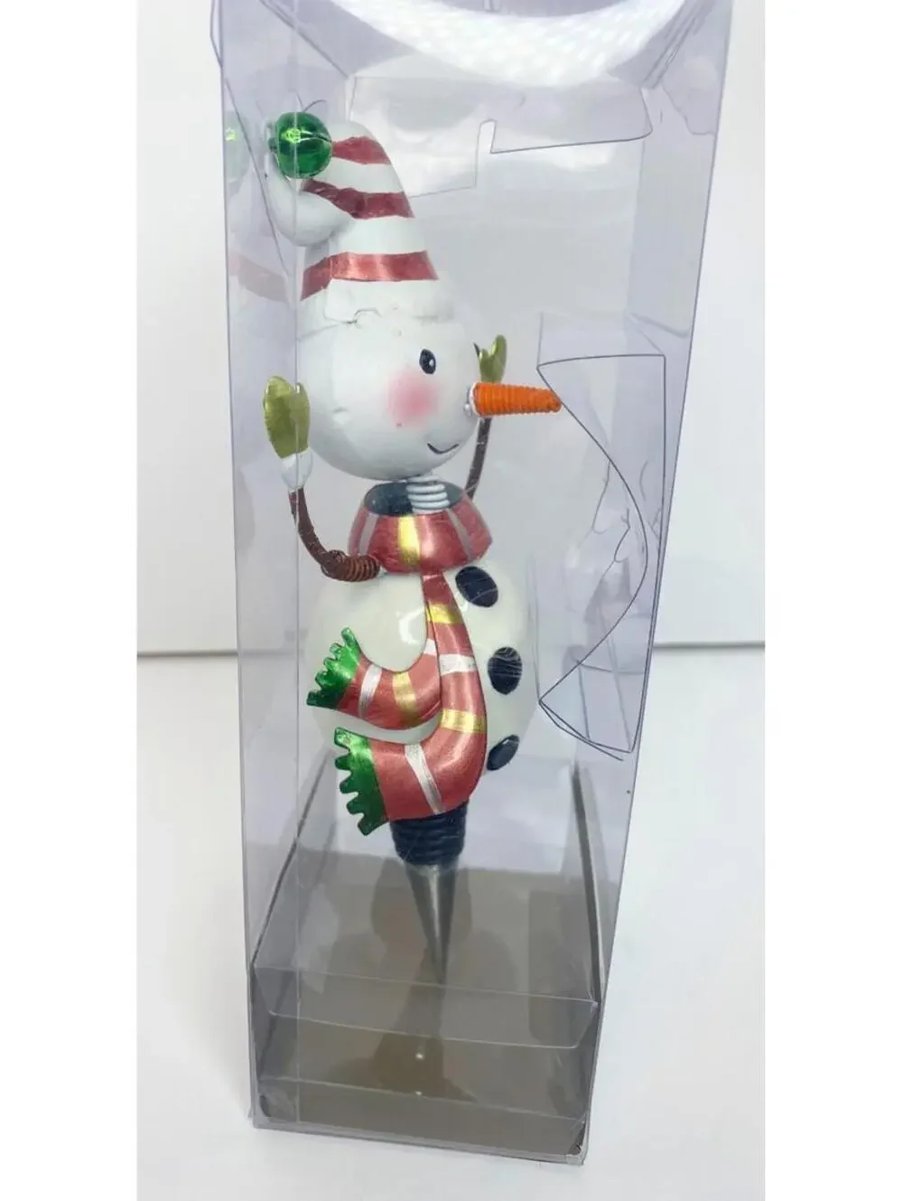 Pier One Snowman Metal Bottle Topper NEW Christmas